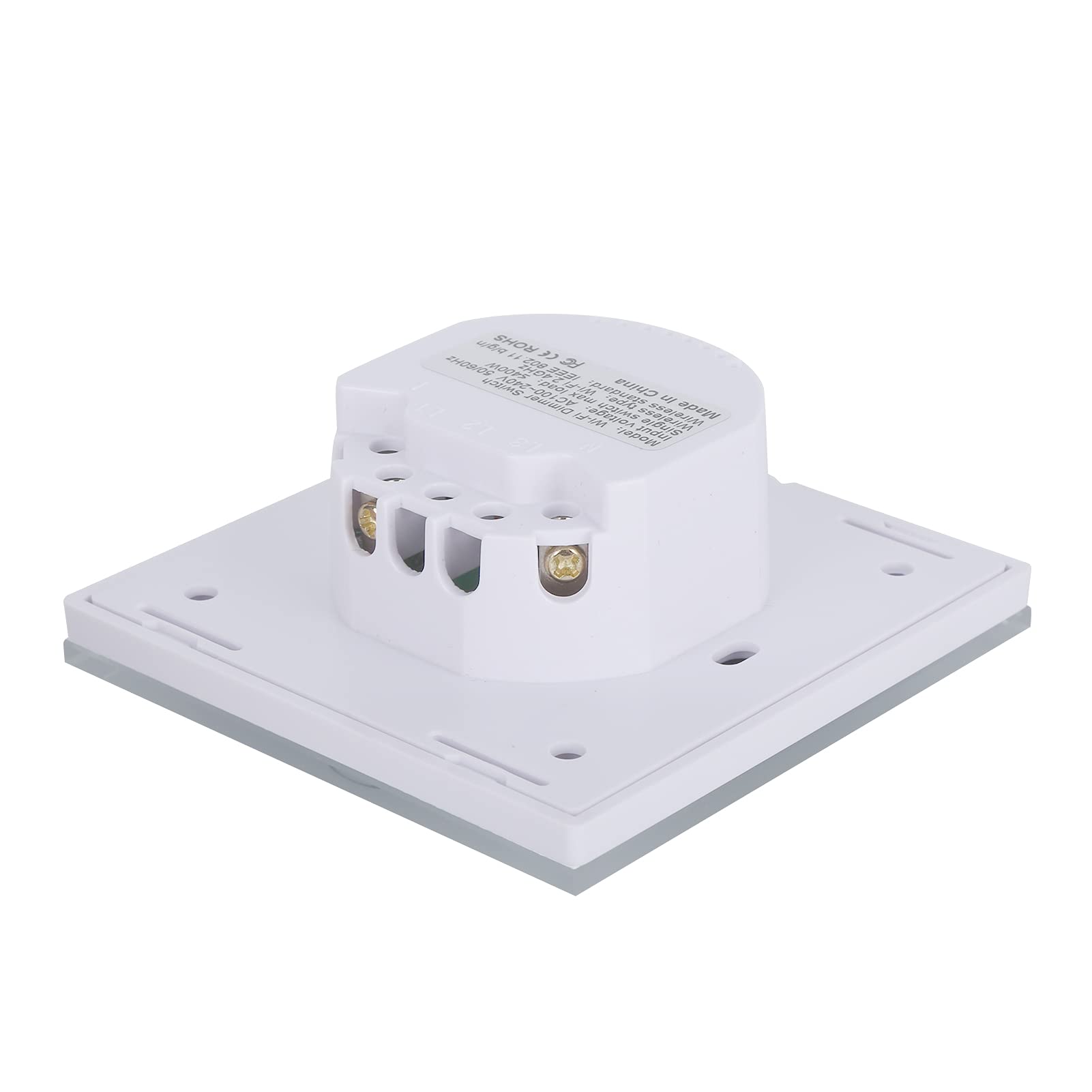 Interruptor Táctil Inteligente 3Gang WiFi, Control por App y Voz/Home, Atenuador de Luz Regulable, Compatible con Asistente Virtual, Timer Programable, Diseño Moderno en Blanco