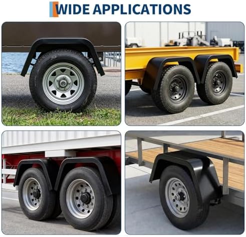 2Pcs Single Axle Trailer Fenders Compatible with 14-16 Inch Wheels,Heavy Duty Steel Construction with Rust Protection, for Boat, Car Hauler, Cargo, Utility & Landscape Trailers — view 2