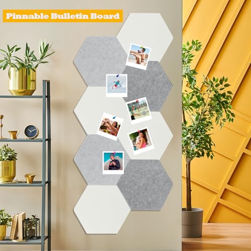 Image of Acoustic Panels, Magrowill 12-Pack Soundproof Wall Panels 14 X 12 X 0.4 Inches, Sound Absorbing Panels with Full Self-Adhesive, Interior Wall Decor Felt Tiles Board