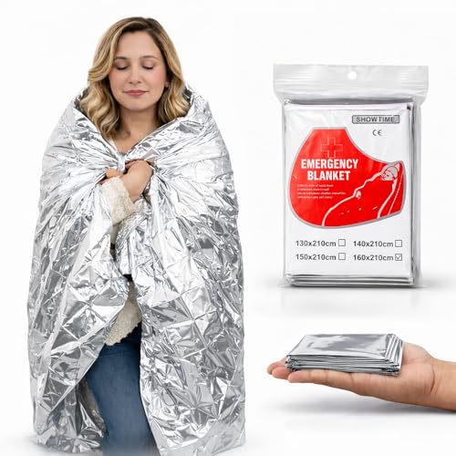 Image of IS IndoSurgicals Emergency Thermal Blanket | Premium Mylar Foil Space Blanket for Survival, Travel & Extreme Cold Protection | 160 x 210 cm | Pack of 25