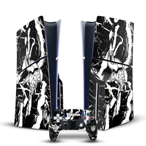 Protection Vinyle PS5 Slim NFL Marbre, habillage premium Minnesota Vikings pour console et manette