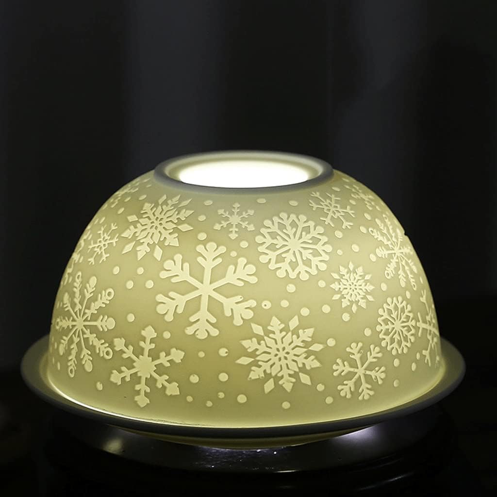 Candle Base Christmas Ceramic Candle Holder Candle Lamp Shade Candle Holder Decoration for Dinner Living Room Kitchen Dining Room Candle Plate Holder