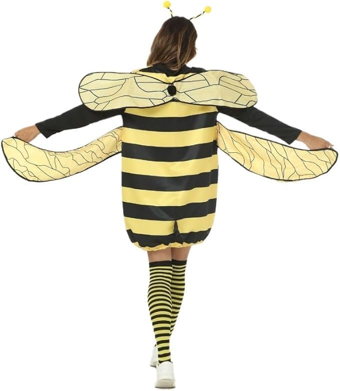 Women 4pcs Bee Halloween Cospaly Party Funny Animal Bee Adult Queen Costume - Image 7