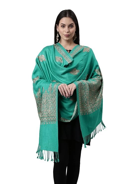 Vandana International Traders Women Kashmiri Aari Embroidery Stole, Shawl, & Wrap(Size: 71X203 CM)-image-2