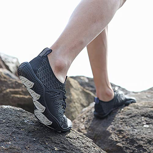 Image of MAYZERO Water Shoes Men Women Swim Surf Shoes Beach Pool Shoes Wide Toe Hiking Aqua Shoes Winter House Slippers