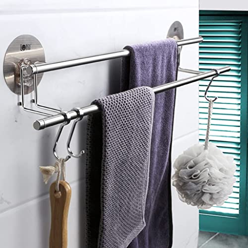 Soporte para toallero multifuncional de pared con barra doble B 60cm 3