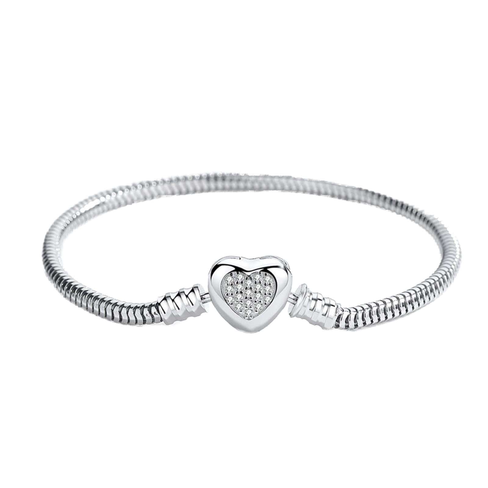 Braccialetti In Argento Sterling 925 Per Donna Bracciale A Catena A Serpente Con Perline A Forma Di Cuore E Braccialetto Tiffan Jewelry 18cm