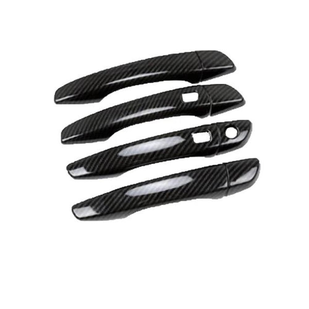 SXQPOCAR Carbon Fiber Door Handle Cover Trim for Citroen C4 Cactus 2014 2015 2016 2017 2018 2019 2020 2021 2022 Replacement Parts(2 keyless Entry)