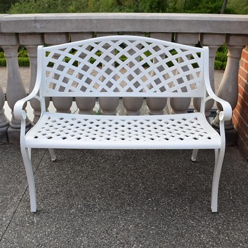 Image of Oakland Living Outdoor Aluminum Modern Patio Bench Loveseat