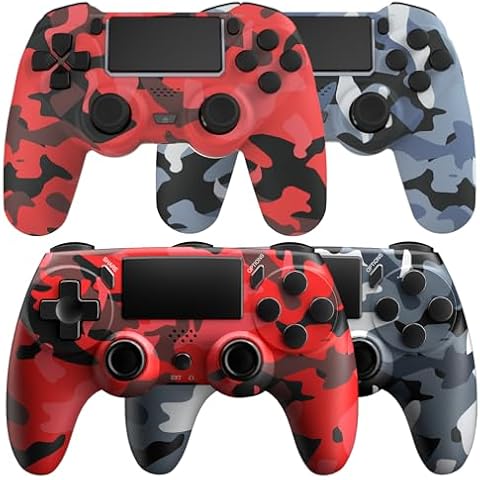 KDYGPDCT Gamepad 4-pack for PS4, third-party replacement wireless controller for PlayStation 4/PS4 Pro/PS4 Slim, dual vibration feedback, with touchpad and headphone jack Cover