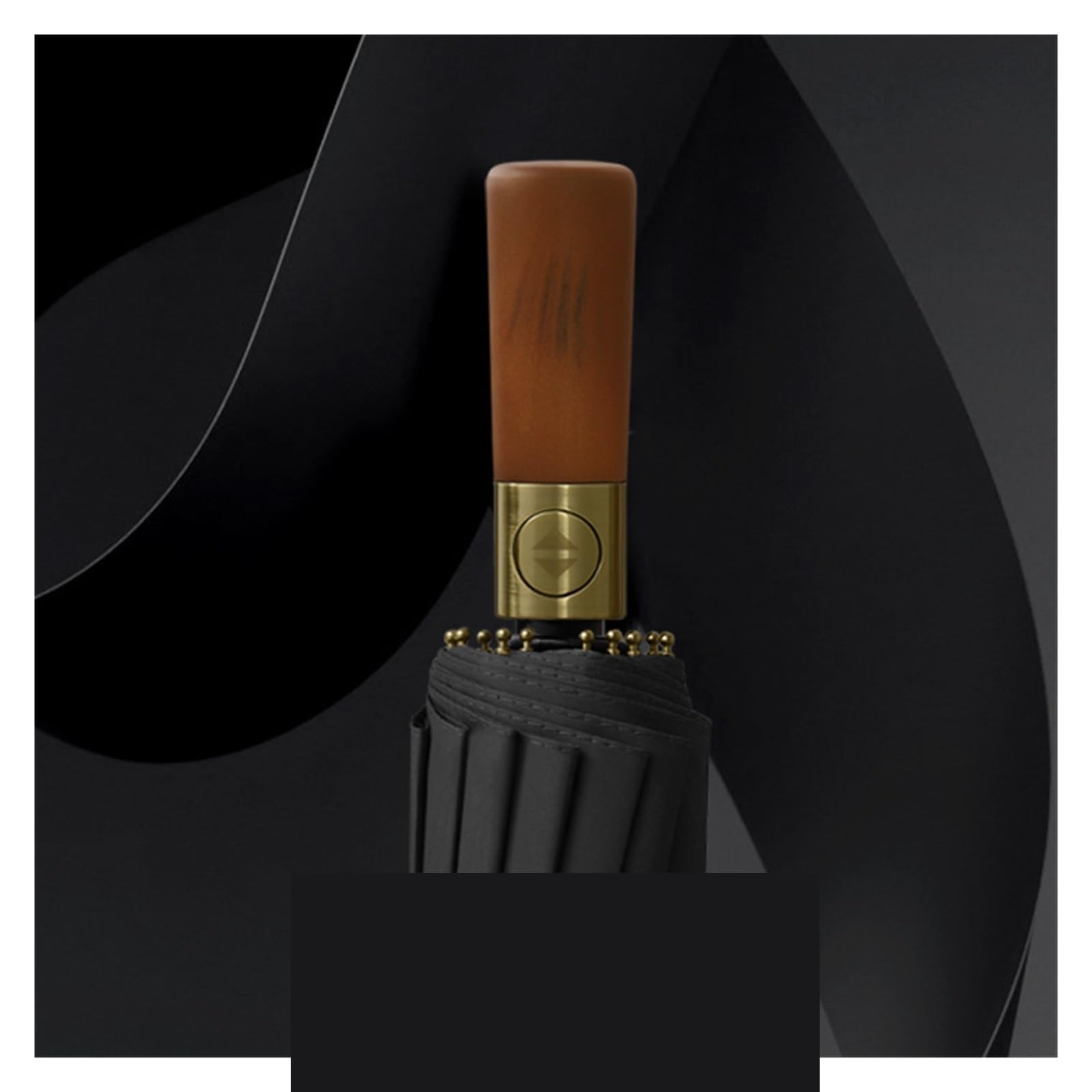 RENEESME Umbrellas For Rain Business Solid Wood Handle Automatic Folding Umbrella 16-rib Reinforced Men's Rain Or Shine Umbrella Strong Umbrella For Wind And Rain(A)