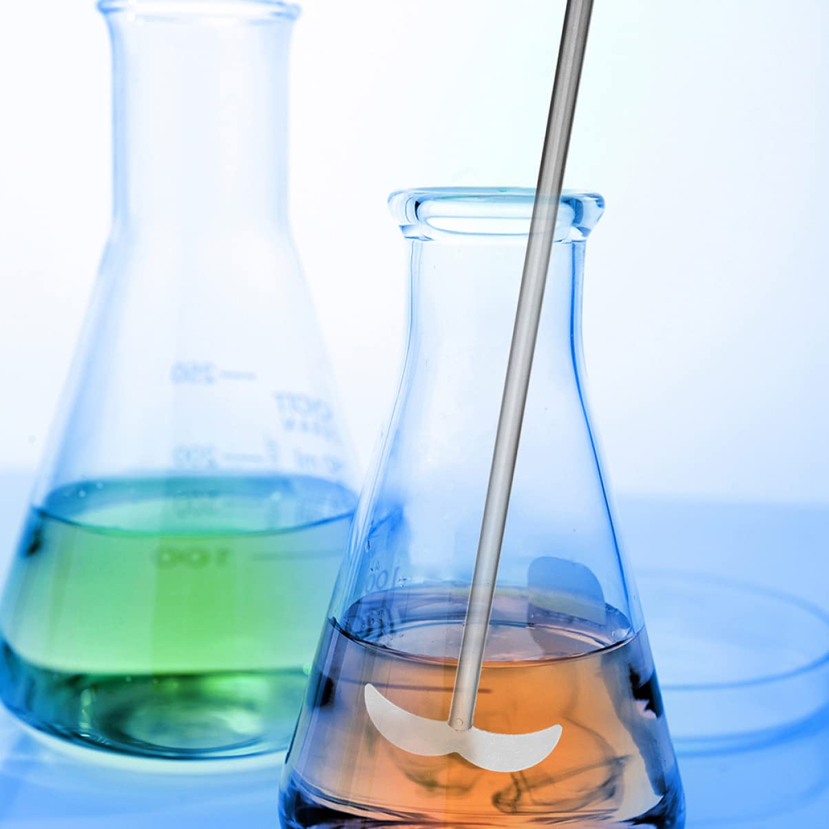 Garneck Sturdy Stainless Steel Stirring Rod Long Handle 2pcs Chemistry Paddle Stirrer for Lab Use