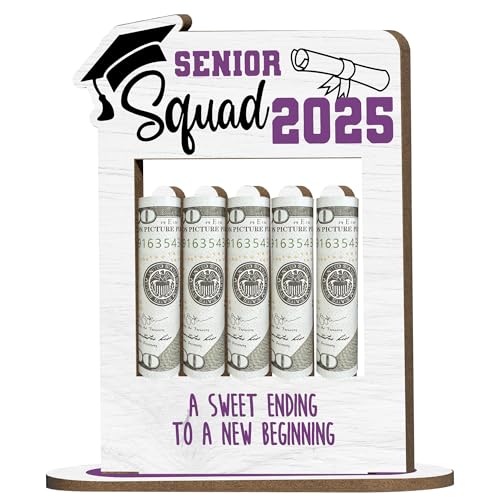 Money Holder for Cash Gift Senior Graduation Money Holder with 5 Holes Wooden Box Cash Holder 2025 Graduation Money Gift Ideas Money Holder for Class of 2025 Graduation Party Supplies-A10