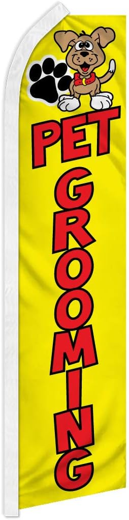 Infinity Republic Pet Grooming Swooper Feather Flags - 138" x 30" - Perfect for Pet Stores and Groomers