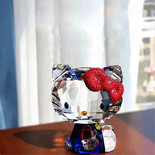 Crystal Cartoon Cat Figurines Car Ornament Cat Aniaml Paperweight Wedding Home Table Decor (Boy)… #TOP2