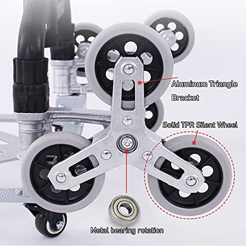 Carretilla portátil plegable con ruedas sólidas y capacidad 70kg miniatura 5