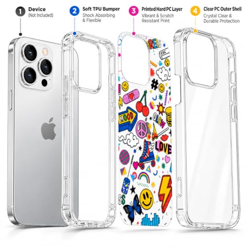 Image of SQUIF for iPhone 16 Pro Back Case Cover Silicone Transparent Soft Design Art Printed | Camera Bump Protection (Multicolor)