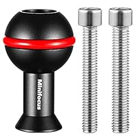 MINIFOCUS 1 Kugeladapter mit M6 & 1/4 Gewindezapfen, Aluminiumlegierung Fester Kugelkopf-Montageadapter für Action-Kamera & Camcorder kompatibles Unterwasser-Tray-Halterungs-Blitzlicht-System