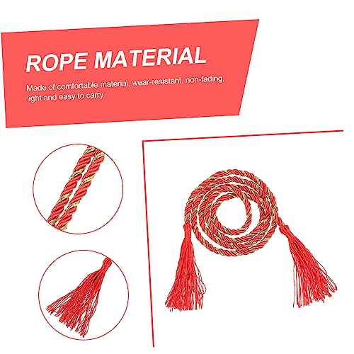 Japanese Style Kimono Belt with Tassel Waistband Decoration for Women Vintage Embroidered Red Waist Cinch for Yukata Costume Cosplay Party and Everyday Dress Accessories4