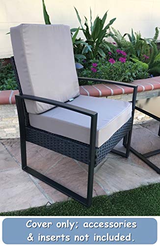 Cozylounge Indoor Outdoor Water Repellent High Uv Resistant Patio Chair Cushion Cover (24"X24"X4" (4 Covers), Timeless Taupe) #TOP3