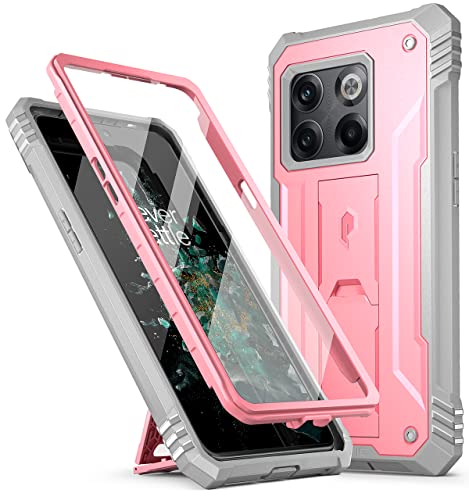 Coque OnePlus 10T robuste protection intégrale rose béquille