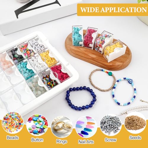 Image of kowaku Bead Storage Box Grids Box Rectangle Storage Case Container Transparent, 24 Grids