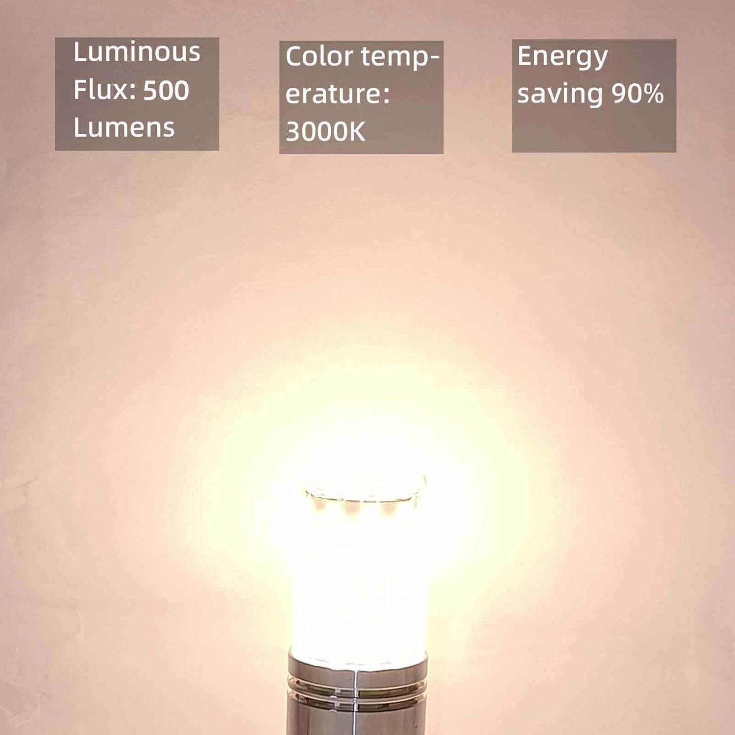 3 Pack E26 LED Light Bulbs 40W 50W Halogen Equivalent Edison Warm White 3000K 5W 500Lm AC 110V 120V 130V Medium Screw Base T10 Corn Bulb