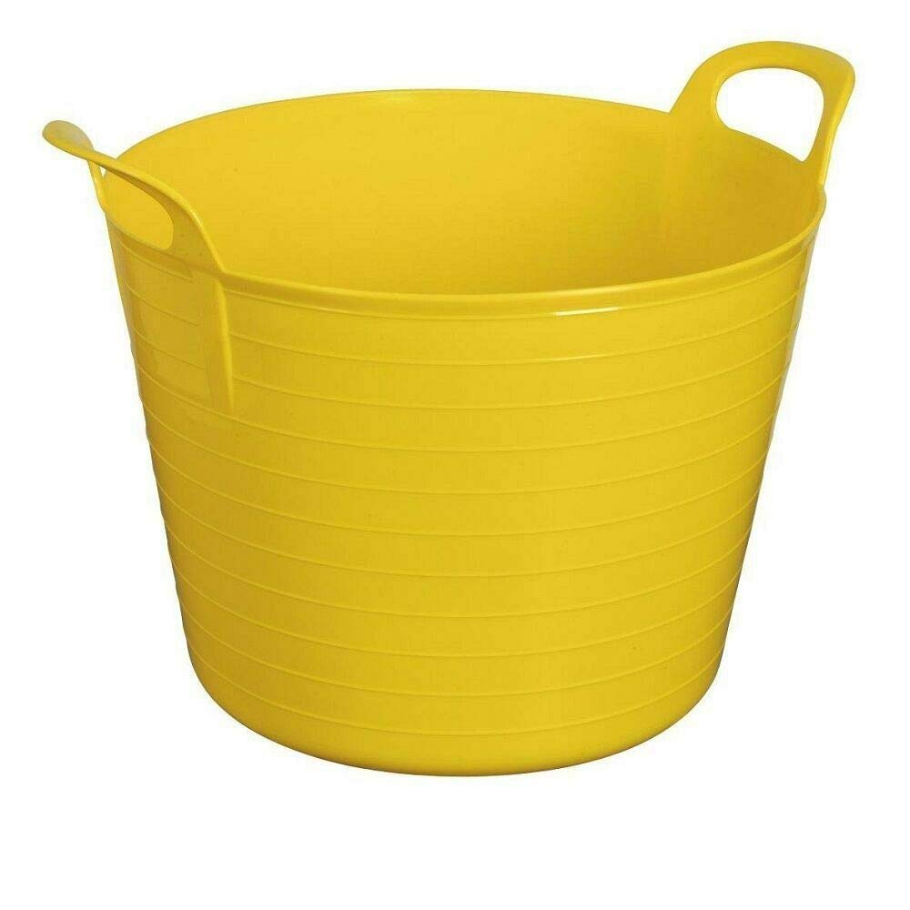 My Home Essentials® 42 Litre Large Flexi Tub Garden Home Flexible Colour Rubber Storage Container Bucket Flex Tub (Yellow)