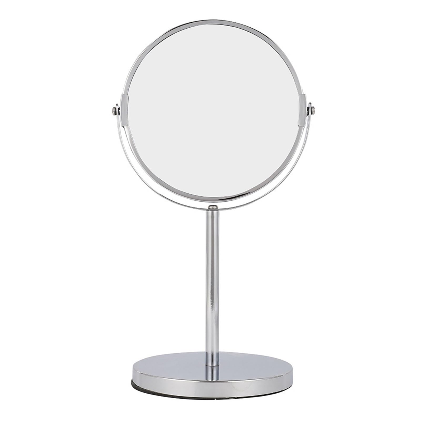 KTMBOHU Retro Desktop Makeup Mirror Portable Oval Rotating Double-sided Magnifying Desktop Metal Silver Mirror Makeup Mirror