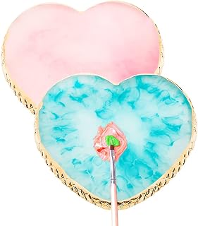 2 Pcs Resin Nail Art Palette, Nail Art Painting Mixed Color Palettes Gold Edge Nail Holder Nail Art Display Board
