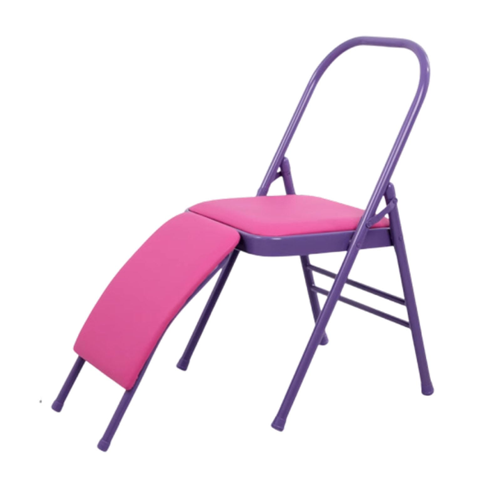 Krzesło Do Jogi Składane Krzesło Bez Pleców - 480lb Metal Back Bender Lounge Inwersyjny Trener Do Stania Na Rękach - Rekwizyty Do Jogi Krzesło Do ćwiczeń Regenerujące,Purple