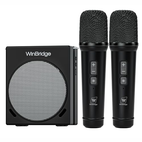 WinBridge S90 Voice Amplifier with 2 Wireless Handheld Microphones, 30W Portable PA System Speaker, HD Clear Sound & Powerful Bass, Bluetooth Mic & Karaoke Machine for Teachers, Tour Guide, Singing