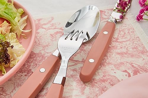 ANNOVA Silverware Set, Retro/Rivet Colorful Stainless Steel Tableware Kitchen Flatware Set Utensils, Includes Dinner Knives, Forks, Spoons, Salad Forks & Dessert Spoons (Brown, 20 Pieces) by Annova - Used condition - Image 5