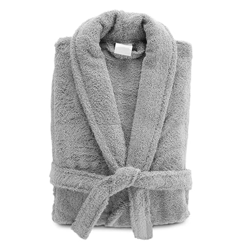 TIENDA EURASIA - Albornoz de Ducha | 100% Algodón | 500 gr | Unisex para Hombre o Mujer | Talla Única | Tacto Suave | 6 Colores Disponibles (Algodón, Gris Perla)