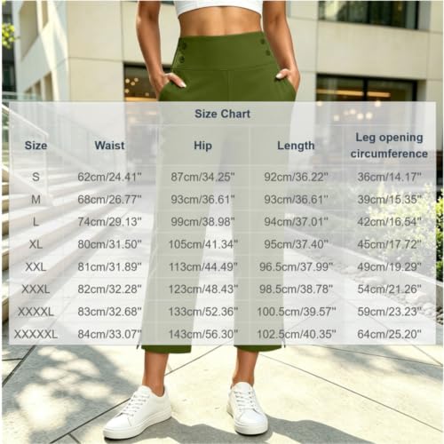 PXQIRMR Wide Leg Pants for Women Elastic Waist Ankle Trousers Khaki - image 4