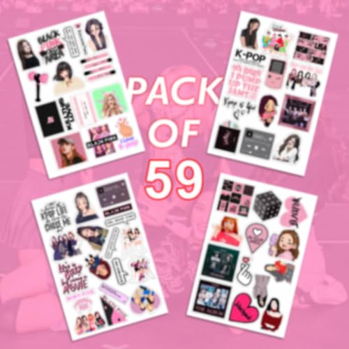 Image of CodersParadise K-Pop Girl Group Stickers Pack - 58PCS Premium Waterproof Vinyl Aesthetic Fan Stickers for Laptop, Phone, Water Bottle, Notebook, Diary & Journal Decoration for Teens & Girls