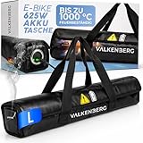 VALKENBERG E-Bike Akku Tasche – Feuerfeste Akkubox für E-Bike Akkus mit Kabeldurchführung – Akku Schutzhülle feuerfest inkl. Trageschlaufe – Akku Transportbox & Aufbewahrungstasche, Größe L