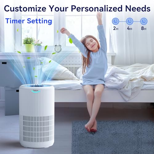 Image of Air Purifiers for Home Large Room Up to 1680 Ft, Tailulu H13 HEPA Air Filter Cleaner, 360 Air Intake & Outlet,Smoke Dust Pollen,15dB Sleep Mode Air Purifiers for Bedroom Living Room, Kitchen, Office