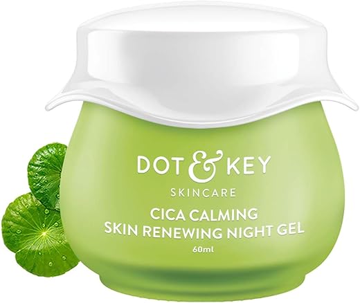 Dot & Key CICA Calming Skin Renewing Night Gel | For Oily, Acne Prone And Sensitive Skin | Night Cream with Niacinamide, Green Tea & Hyaluronic |…