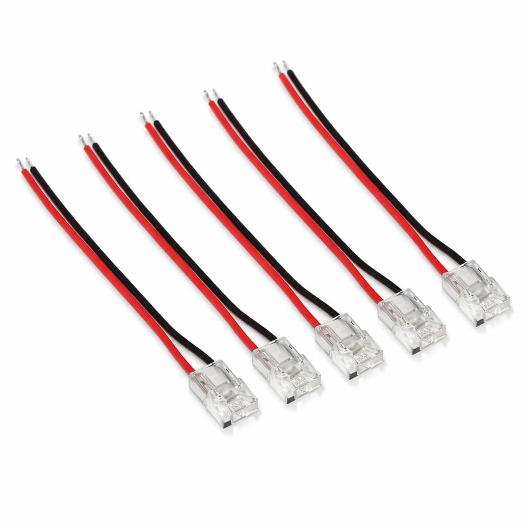 luxentiaLuxentia 8mm LED Strip Connector, Solderless 2 Pin Transparent Jointer Clip (Pack of 5)-image-6