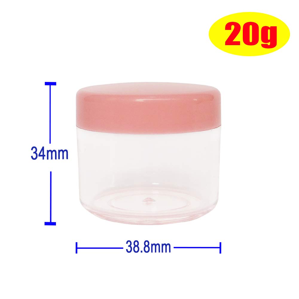 Wopanxye 20pcs 20ml Mini Travel Jars with Pink Lids for Cosmetics 20g Plastic Small Pot for Beauty Container Makeup Sample Eyeshadow - Image 2