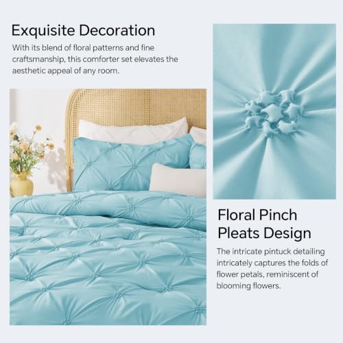 Image of BEDELITE Queen Comforter Set Macaron Blue,Lightweight & Soft Comforter