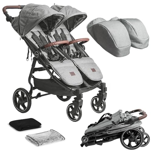 Olmitos   Silla de paseo Gemelar VentTwin+ para bebes   Ligera, Compacta y Versátil opción de carro gemelar   Capazo no incluido   Respaldos y Reposapiés ajustable Chasis de aluminio cuero de nailon