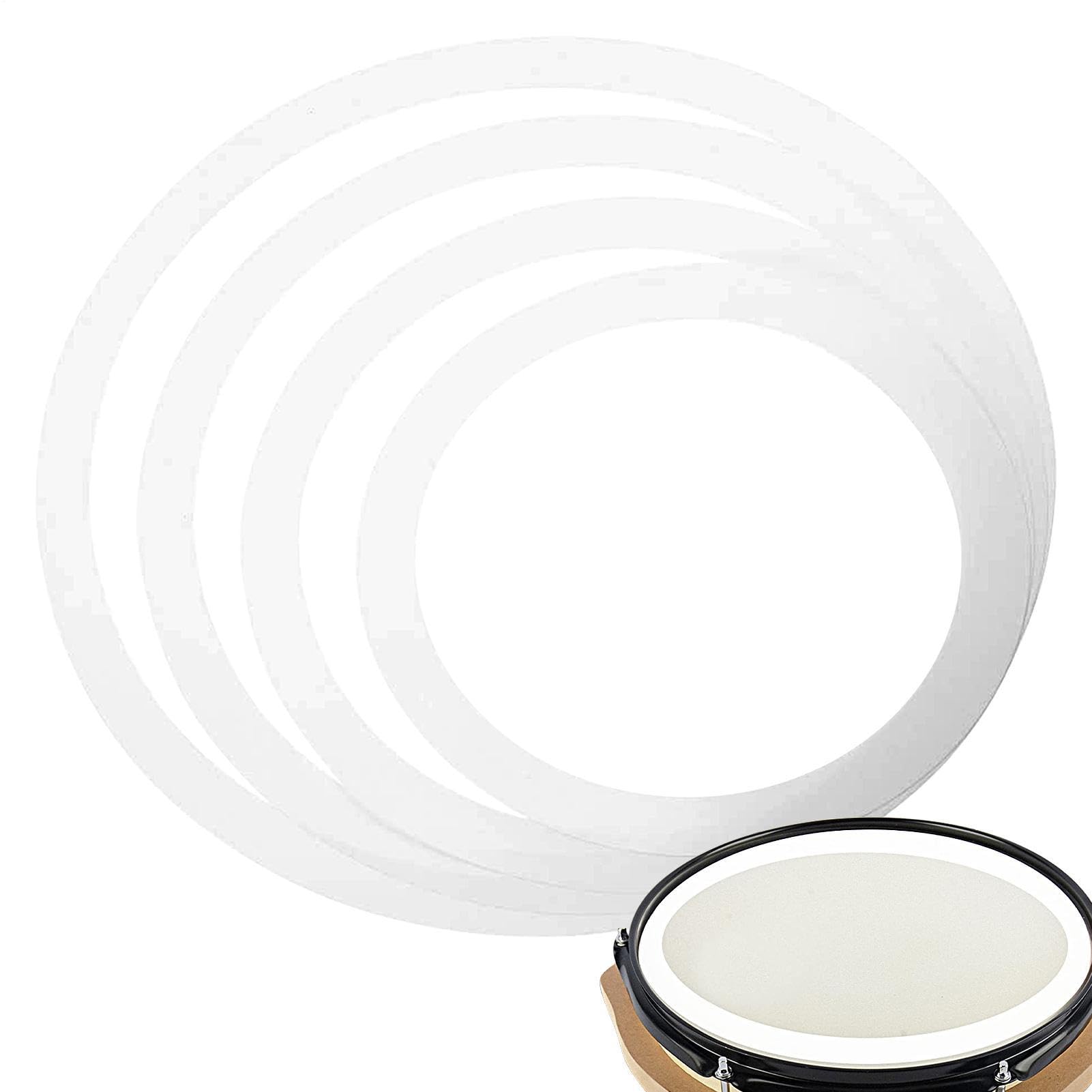 Drum Tone Control Ringe – 4er Set Dämpfungsringe 10/12/14/16 Zoll | Muffler Für Snare & Tom Trommeln | Percussion Zubehör Zur Obertöne Reduzierung & Klangkontrolle