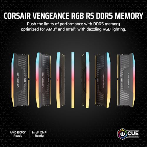 Image of CORSAIR Vengeance RGB RS DDR5 RAM 32GB (2x16GB) Up to 6000MHz CL36-44-44-96 1.35V AMD Expo Intel XMP Computer Desktop Memory - Gray (CMG32GX5M2E6000Z36)