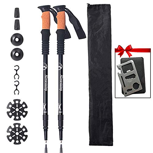 Walkly Trekking-Poles Adjustable Lightweight Sticks for Trekking or Walking-2 Packs