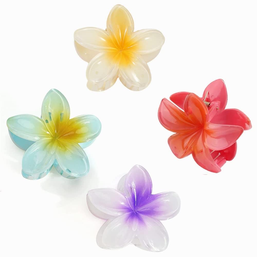 4Pcs Flower Hair Clips Flower Claws Bright Flower Clips Strong Hold Claw Hair Clips for Women Girls Cute Hair Clips,Banana Clip for Thin Hair,Hair Accessories