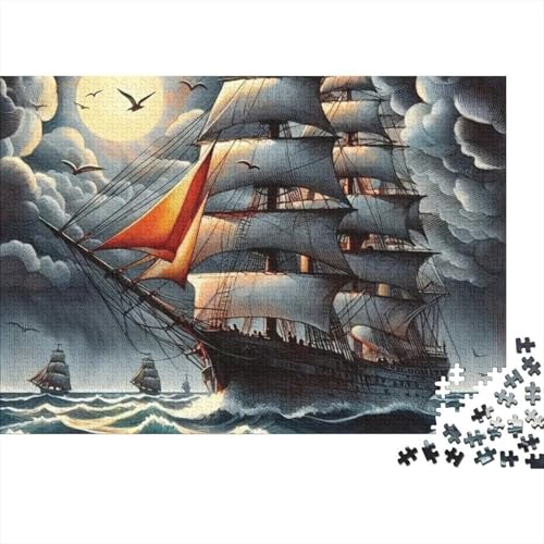 Rompecabezas para adultos de barco pirata, desafío de 1000 piezas y 38x26cm para salón