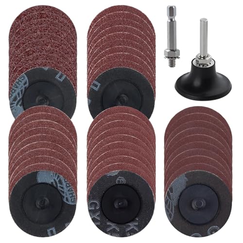 SPEEDWOX disque à changement rapide 50Pcs disques de ponçage à rouleau de 2 pouces avec 1/4