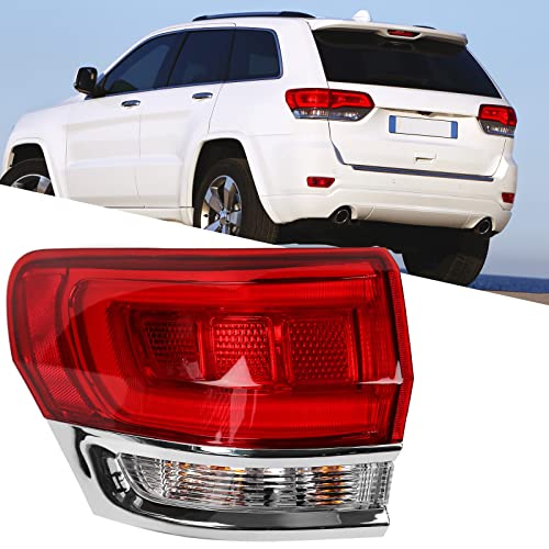 Huray Left Outer Taillight Fit for Jeep Grand Cherokee 2014-2021 Driver Side Tail lamp Assembly Replacement Accessory (Laredo/Limited/Overland/Summit)